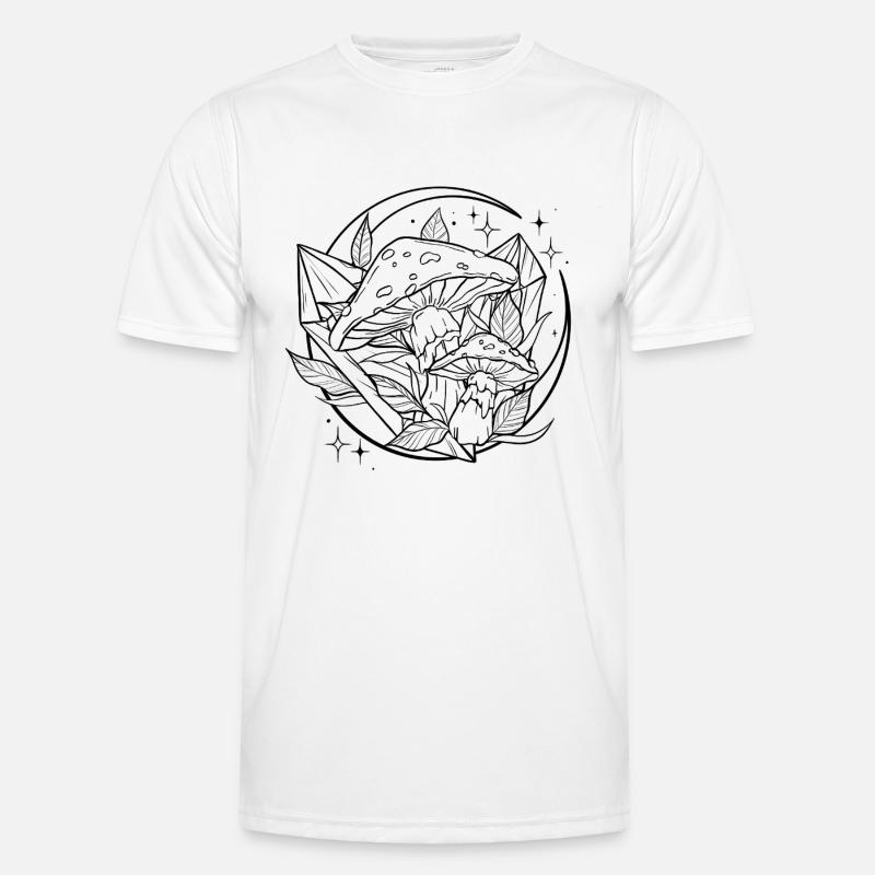 Witchy Toadstool with Magic Crystal - Men's Functional T-Shirt - white