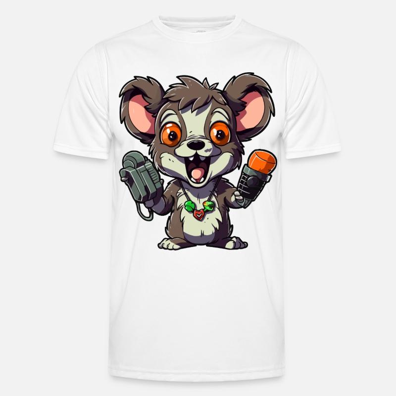 Chibi Ratten-Mikrofon-Combo - Männer Funktions-T-Shirt - Weiß