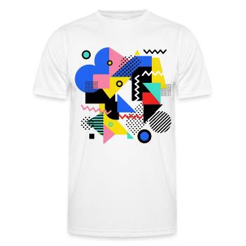 Pop Art de l’explosion géométrique des couleurs - T-shirt sport Homme - blanc - Devant - AI Model Male 178 dark (178cm)