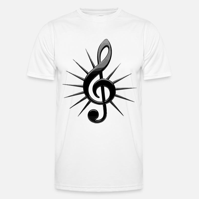 Black notes with rays - Men's Functional T-Shirt - white