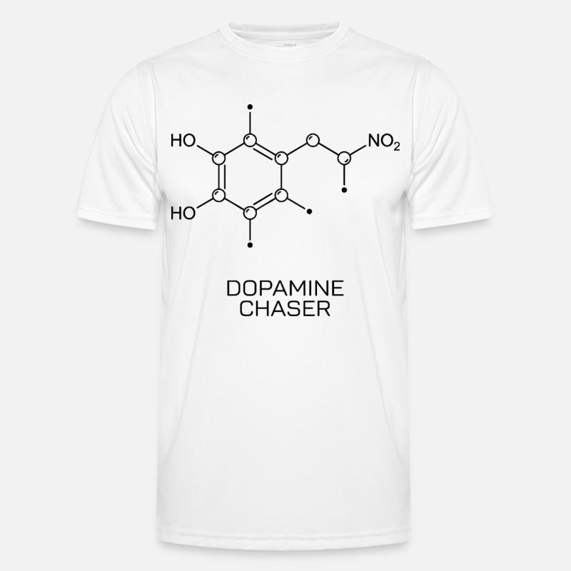 Dopamine Chaser Molecule - Men's Functional T-Shirt - white