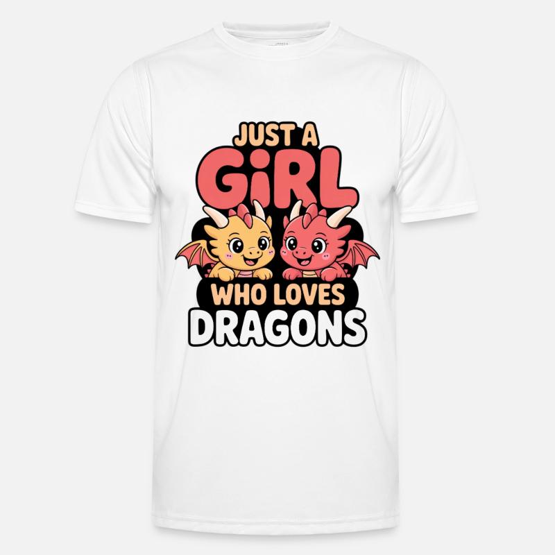 Nur ein Mädchen welches Drachen liebt - Männer Funktions-T-Shirt - Weiß