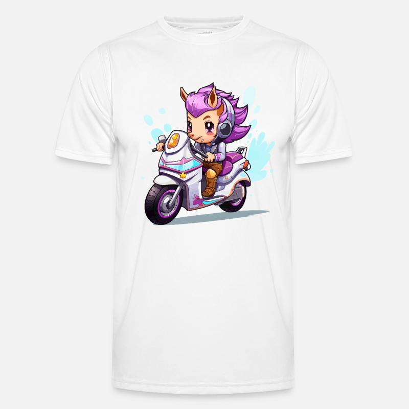 Chibi Motorradheldin Männer Funktions-T-Shirt