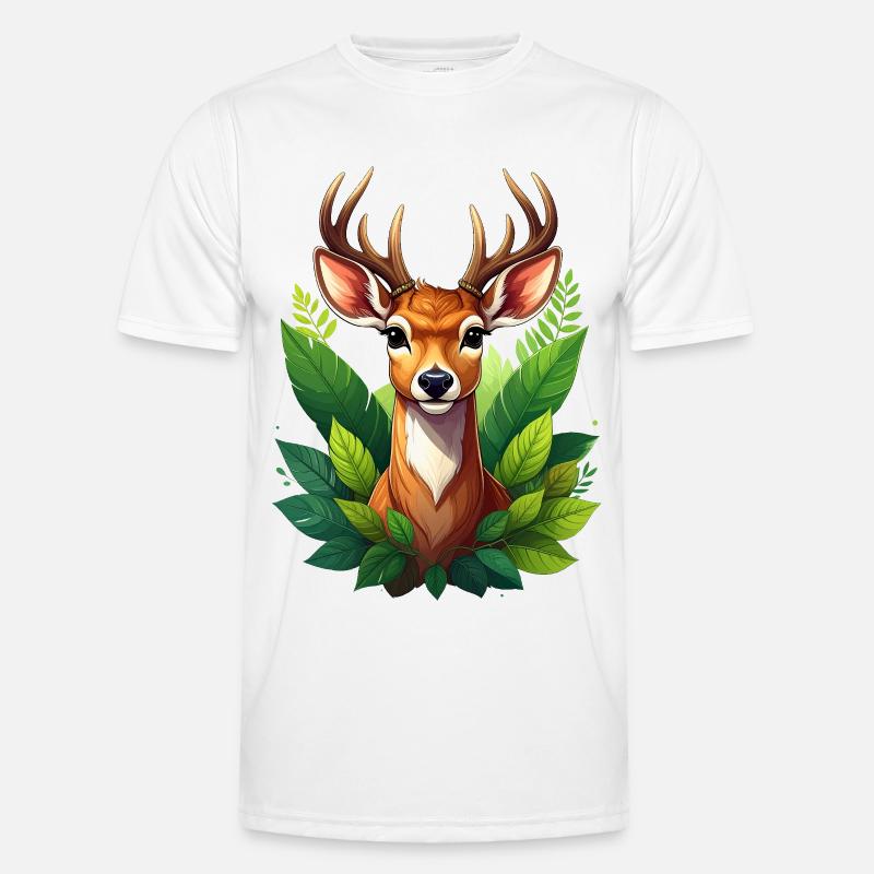 Ein Reh oder Hirsch im Wald Männer Funktions-T-Shirt