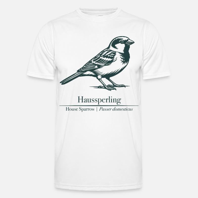 Sperling Silhouette | Ornithology | Drawing Men's Functional T-Shirt