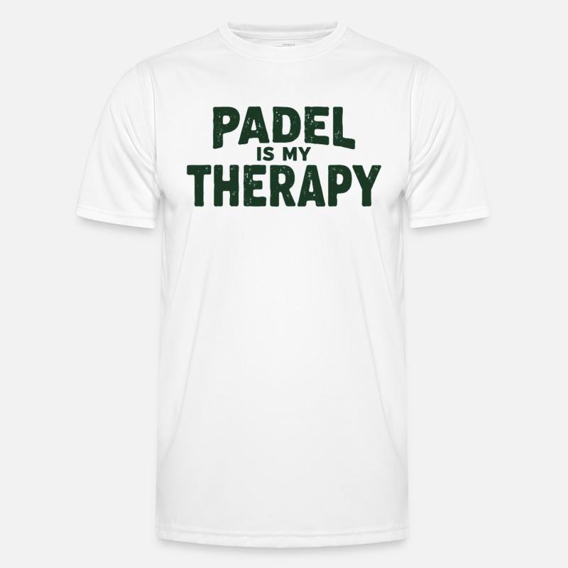Padel er min terapi-atleterklæring - Funktionsshirt til herrer - hvid