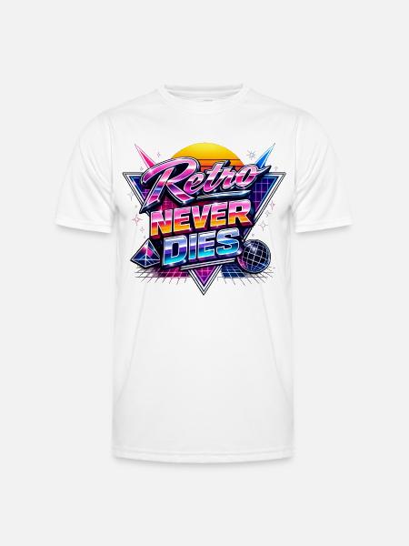 Retro Neon Never Dies - Men's Functional T-Shirt - white