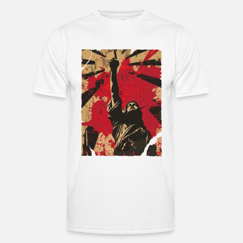 Aufstehende Faust Protest Männer Funktions-T-Shirt