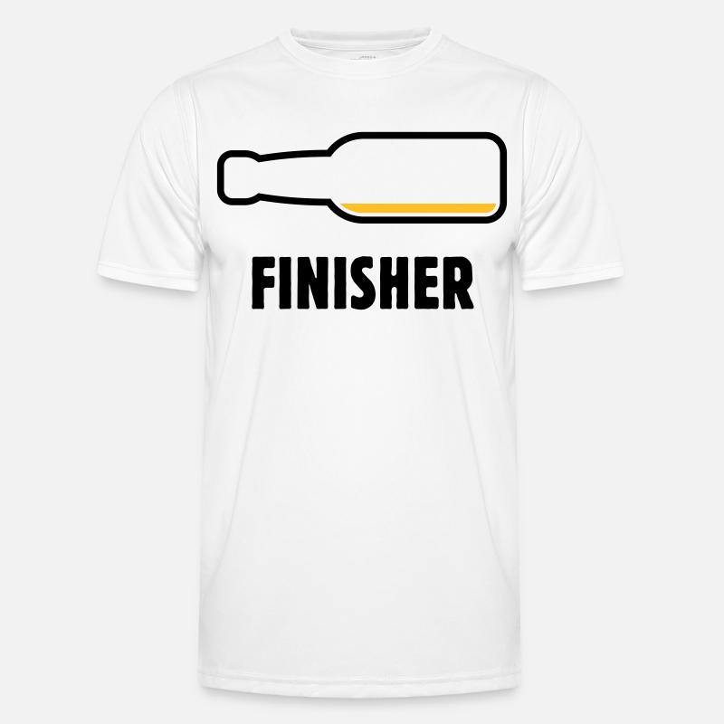 Finisher (Bier / Bierchen / Biertrinker / POS 2C) - Männer Funktions-T-Shirt - Weiß