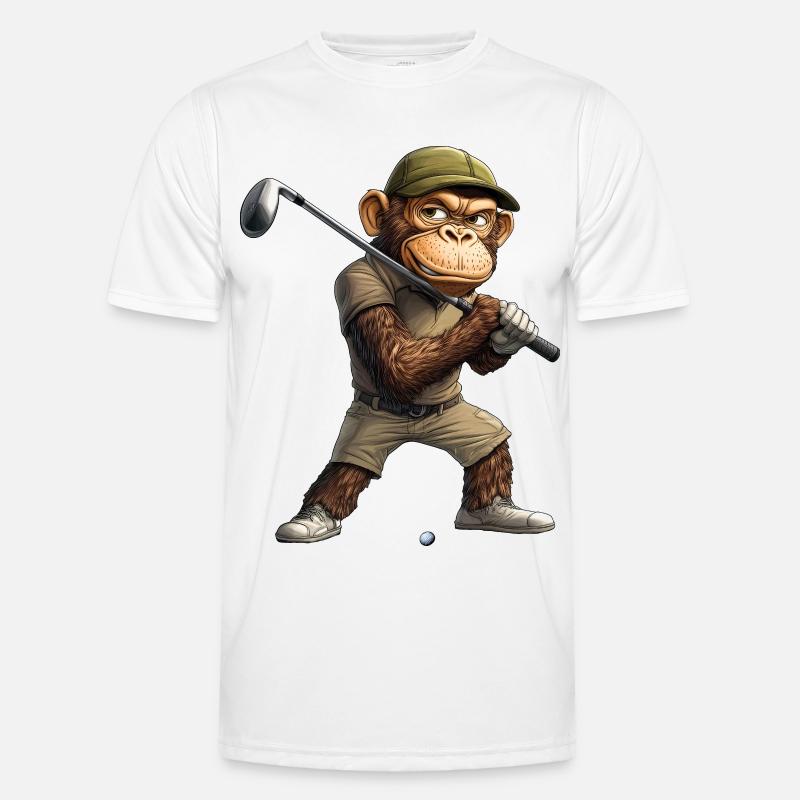 Monkey Golf / Golfer Monkey - Men's Functional T-Shirt - white