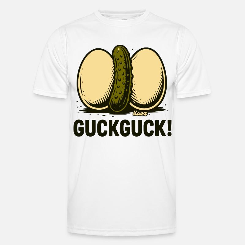 Deux œufs durs avec un concombre T-shirt sport Homme