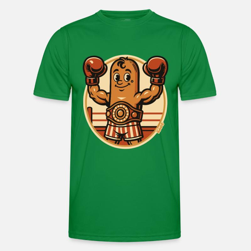 Boxende Boxer Wurst Figur mit Boxhandschuhen Männer Funktions-T-Shirt