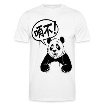 Talkative Panda in Black and White Cartoon - Men's Functional T-Shirt - white - Front - AI Model Male 178 dark (178cm)