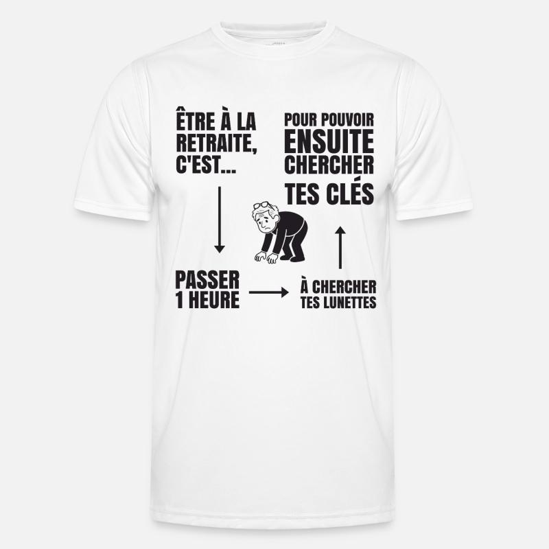 Im Ruhestand mit oder ohne Brille (schwarzer Text) Männer Funktions-T-Shirt