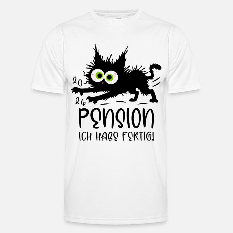 Pension 2026 Jeg er færdig! Stresset kat - Funktionsshirt til herrer - hvid