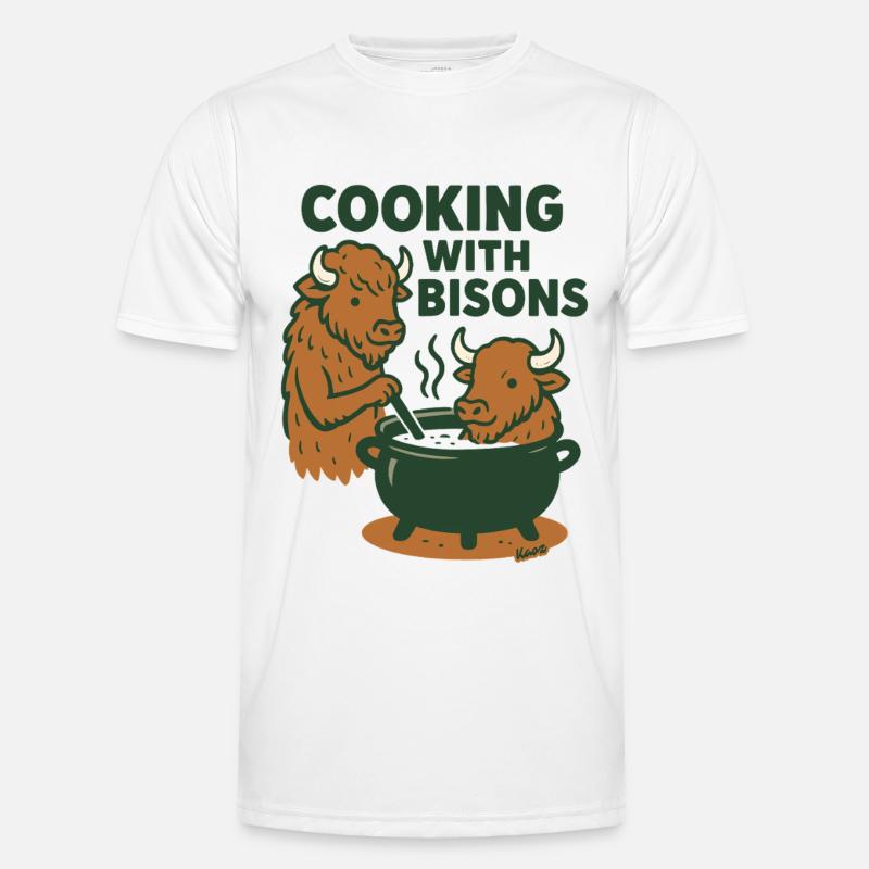 Kochen mit Bisons Männer Funktions-T-Shirt
