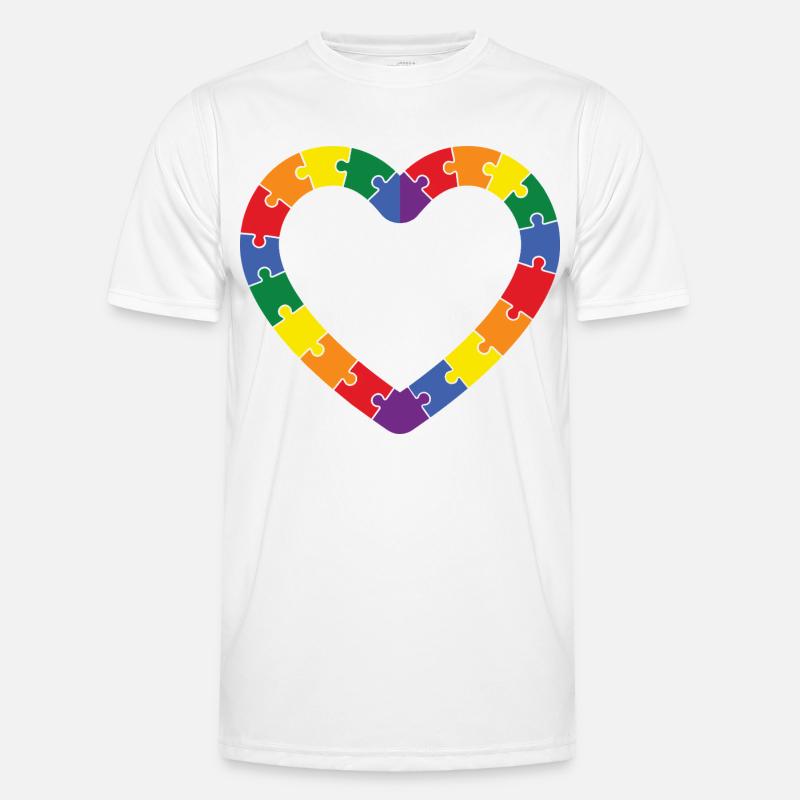Conception de cœurs d’un puzzle pour l’autisme T-shirt sport Homme