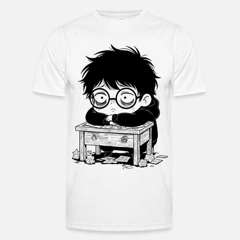 Student Burnout Office Blank Stare Men's Functional T-Shirt