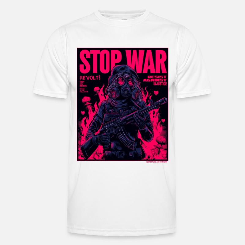 Neon Stop-War Protest Männer Funktions-T-Shirt