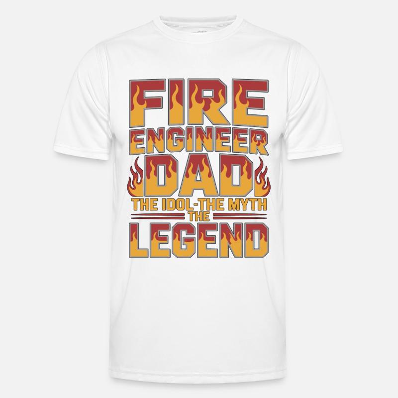 Fire Engineer Dad The Idol The Myth Fire Service Männer Funktions-T-Shirt