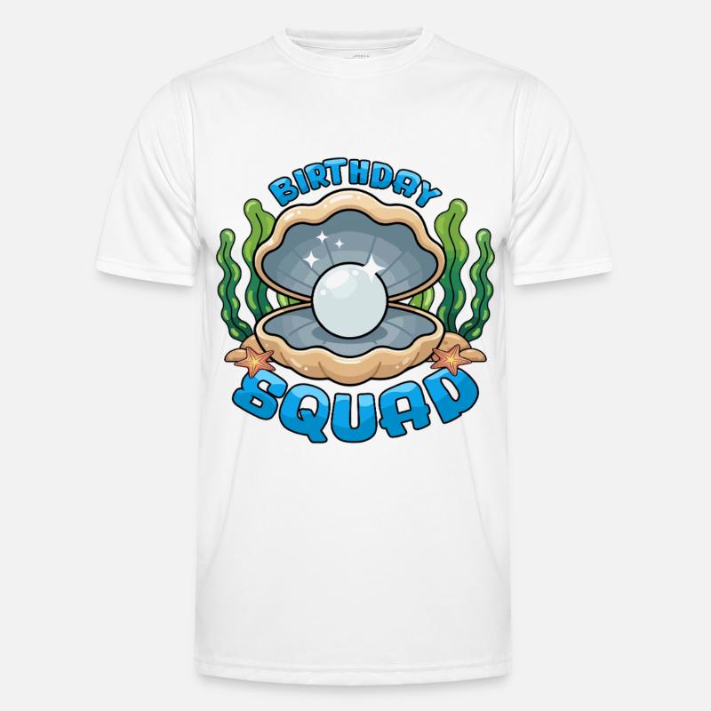 Birthday Squad Beach Summer Cruise Shell - Männer Funktions-T-Shirt - Weiß