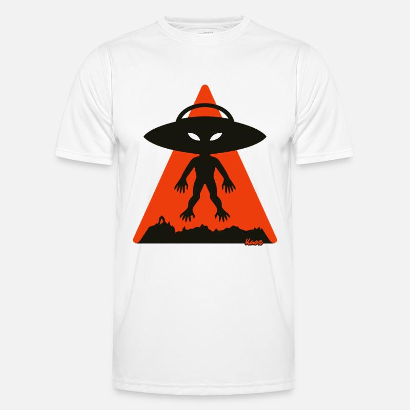 Alien Shadow Under Orange Triangle - Men's Functional T-Shirt - white