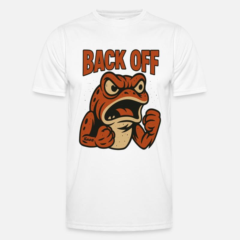 Back Off Angry Frog Patch - Men's Functional T-Shirt - white