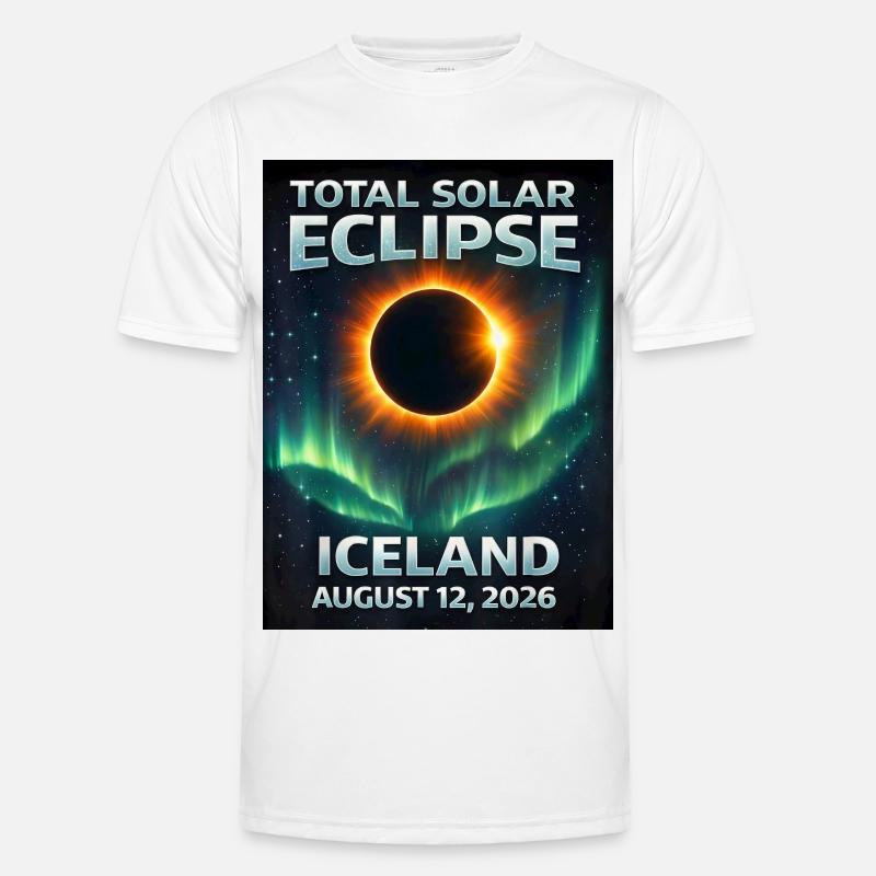 Total Solar Eclipse Iceland 2026 Reykjavik Men's Functional T-Shirt