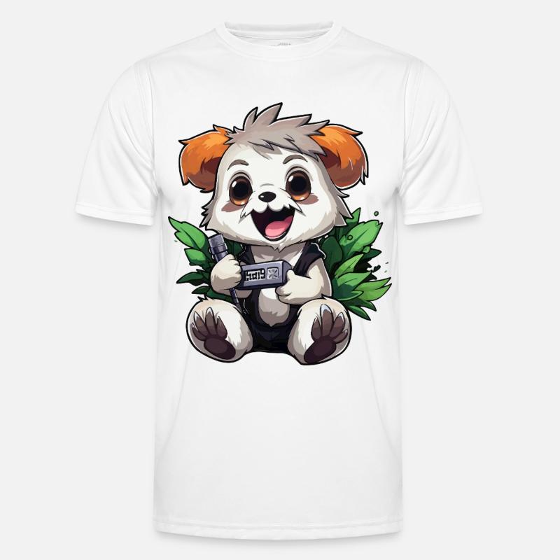 Panda Gamer mit Controller Männer Funktions-T-Shirt