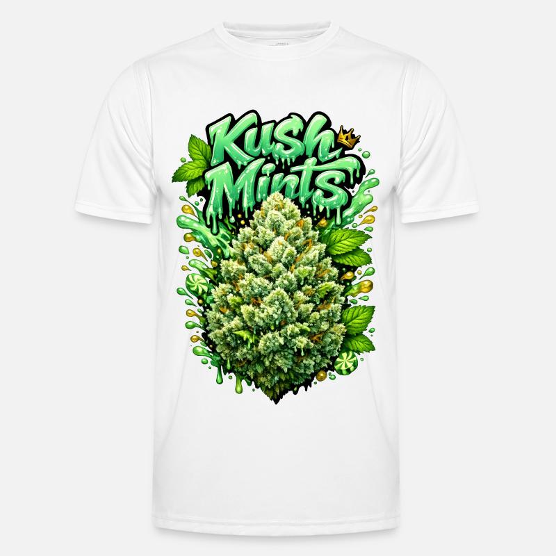 Kush Mints Graffiti Bud Print Männer Funktions-T-Shirt