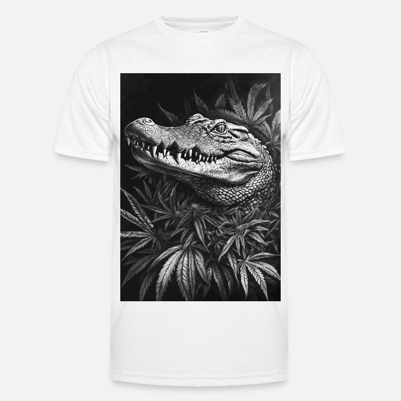 Krokodille i hampbladsskoven - Funktionsshirt til herrer - hvid