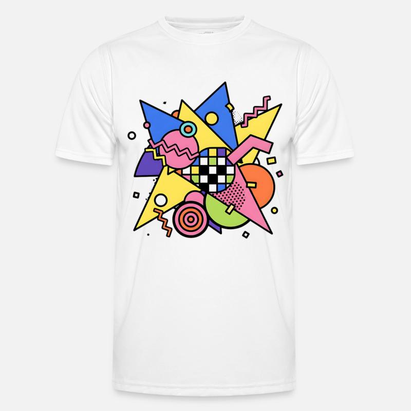 Abstract Geometric Pattern 90s Style - Men's Functional T-Shirt - white