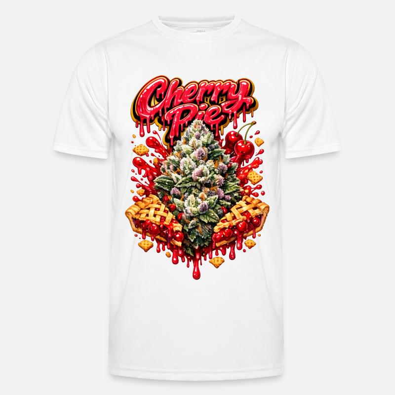 Kirschkuchen-Graffiti-Druck Männer Funktions-T-Shirt