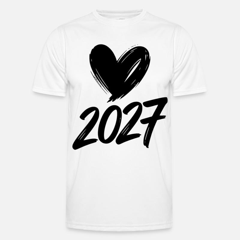 2027 Hjerte - Funktionsshirt til herrer - hvid