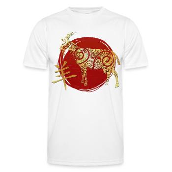 Ziege Chinesisches Tierkreiszeichen Horoskop - Männer Funktions-T-Shirt - Weiß - Vorne - AI Model Male 178 dark (178cm)
