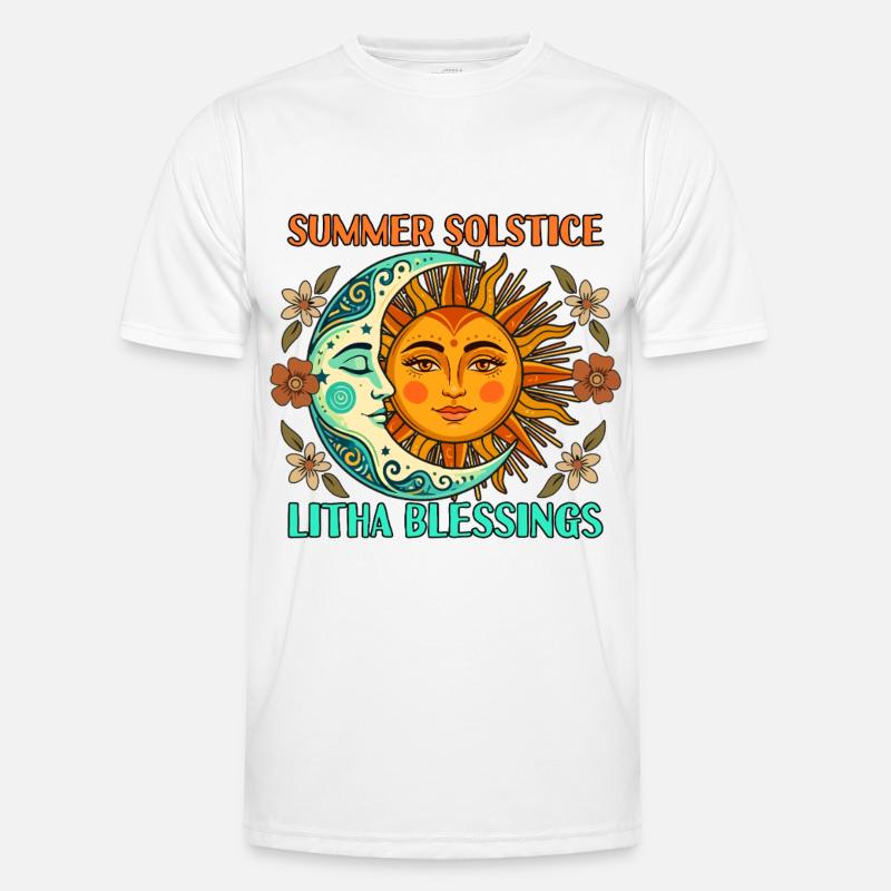 Litha Pagan Summer Solstice Midsummer Midsommar - Männer Funktions-T-Shirt - Weiß