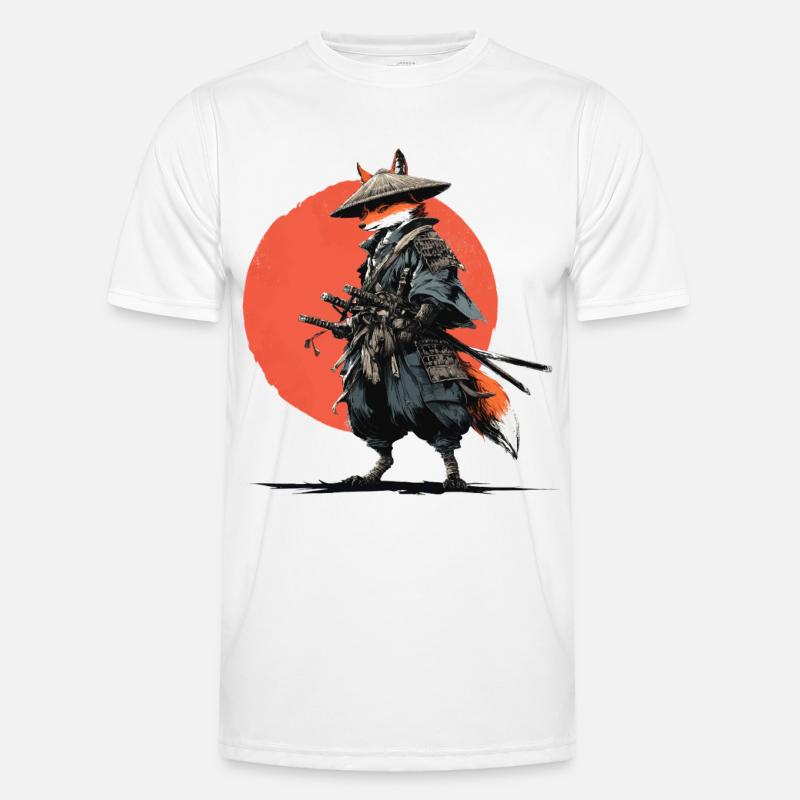 Fox Samurai under Ember Sun - Men's Functional T-Shirt - white