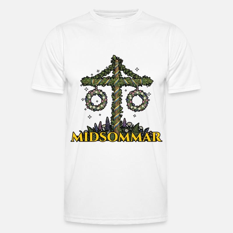 Litha Pagan Summer Solstice Midsummer Midsommar - Men's Functional T-Shirt - white