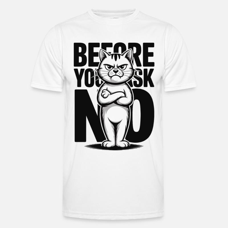Grumpy Katze No Statement Humor Katzen - Men's Functional T-Shirt - white