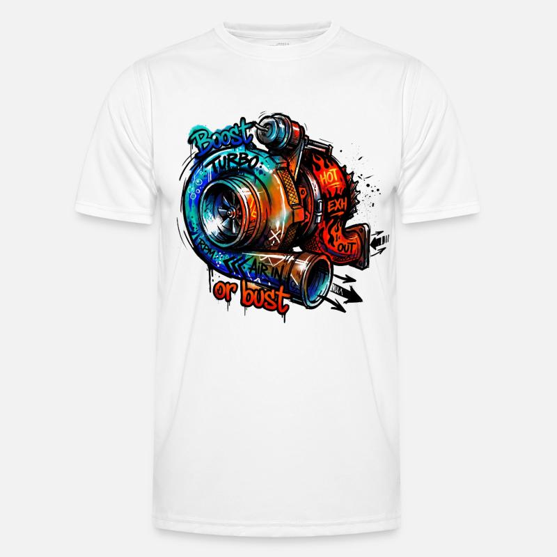 Turbo Boost or Bust - Men's Functional T-Shirt - white