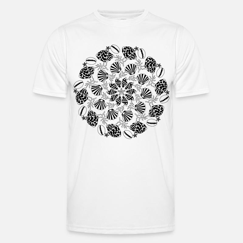Shell Mandala black and white - Men's Functional T-Shirt - white