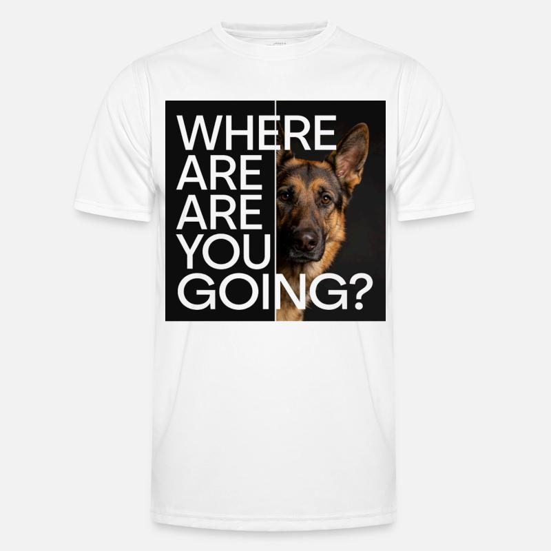 German Shepherd Statement Motif - Men's Functional T-Shirt - white