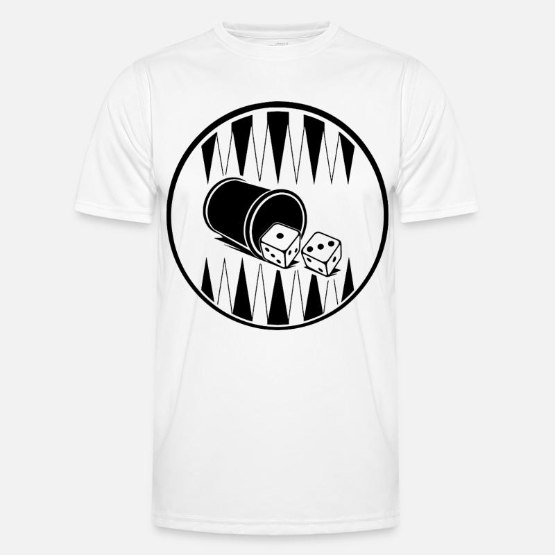 Backgammon | Brettspiel | Geschenk - Männer Funktions-T-Shirt - Weiß
