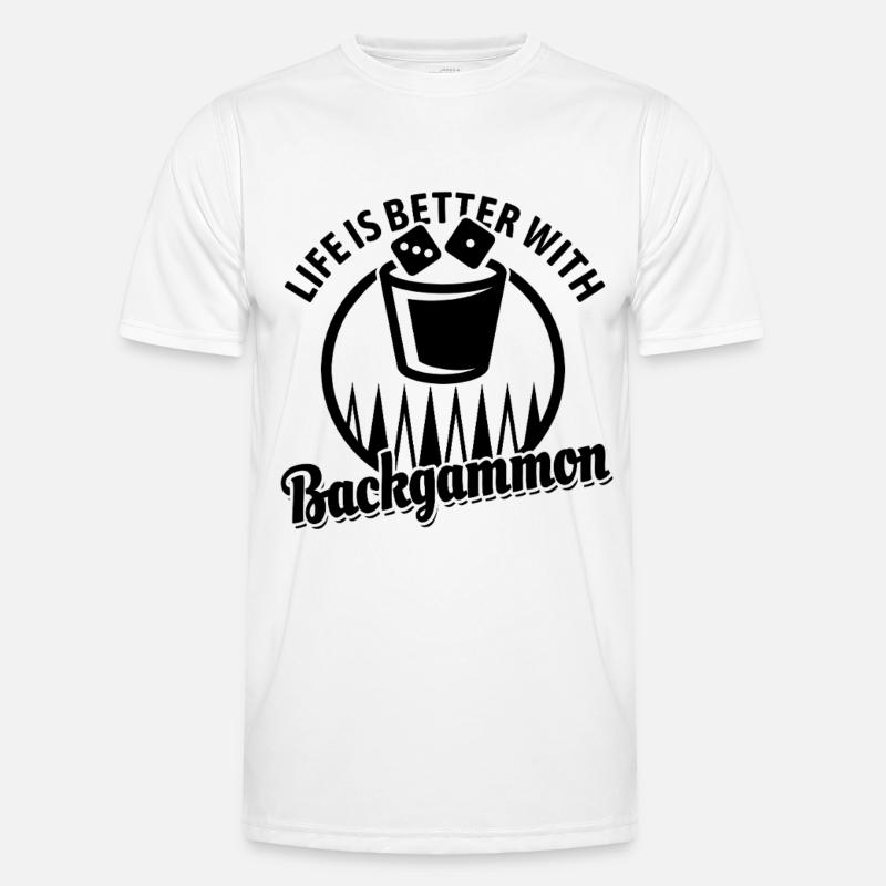 Backgammon | Brettspiel | Geschenk - Männer Funktions-T-Shirt - Weiß