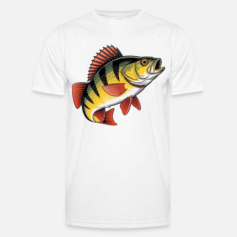 Springender Barsch - Männer Funktions-T-Shirt - Weiß