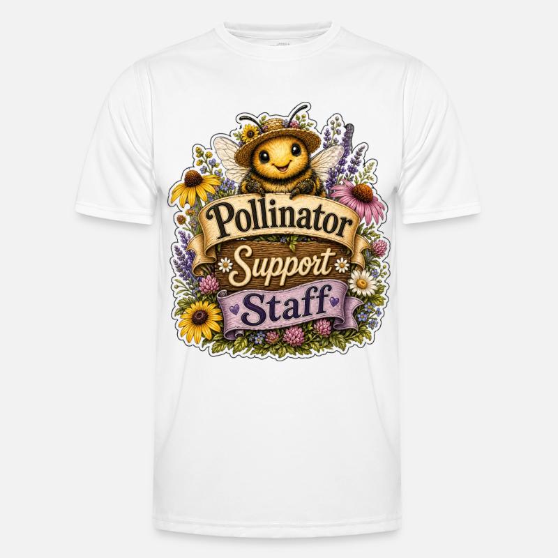 Pollinator Support Staff - Männer Funktions-T-Shirt - Weiß