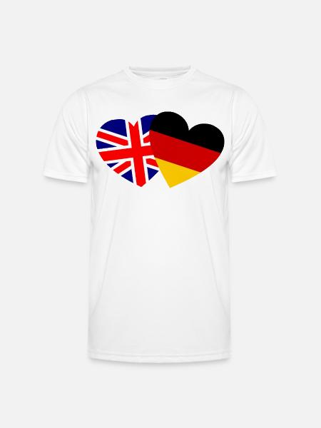Heart UK Germany Friendship - Men's Functional T-Shirt - white