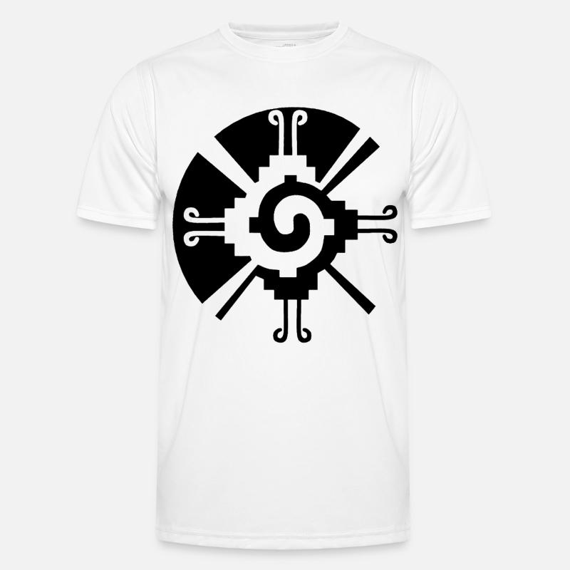 Solar Geometric Pattern (Black) - Men's Functional T-Shirt - white