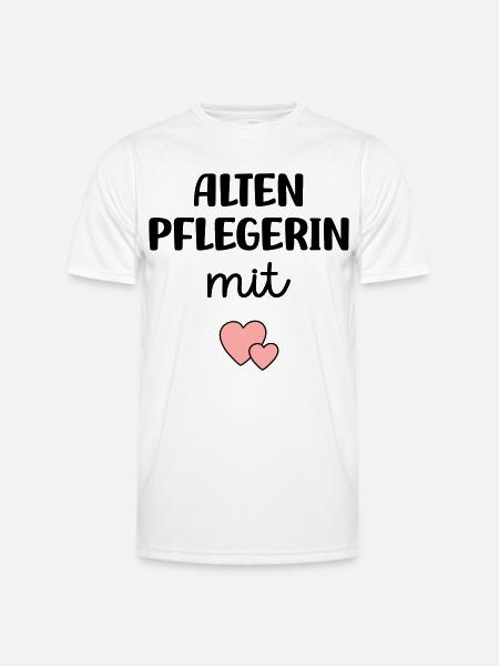 Altenpflegerin mit Herz - Männer Funktions-T-Shirt - Weiß