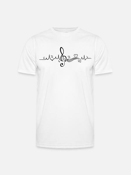 Heartbeat, love for music - Men's Functional T-Shirt - white